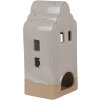 Clayre & Eef 6CE1791 Porcelánový držák na čajovou svíčku House Beige 11x10x23 cm