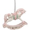 Clayre & Eef 6PR4224 Dekorativní závěsný houpací kůň růžový 8x2x7 cm Vánoce