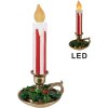Clayre & Eef 6PR4241 Dekorativní svíčka LED červená bílá 18x17x38 cm venkovský styl