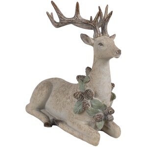 Clayre Eef dekorativní figurka jelena hnědá 31x16x29 cm polyresin venkovský styl