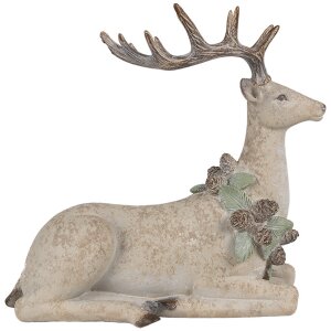 Clayre Eef dekorativní figurka jelena hnědá 31x16x29 cm polyresin venkovský styl