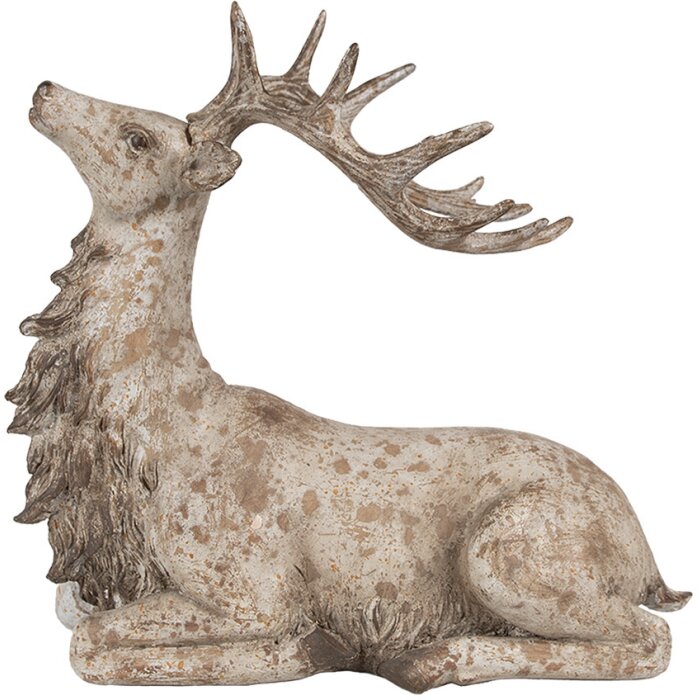 Clayre Eef Dekorativní postava Jelen hnědý 29x15x27 cm Polyresin Venkovský styl