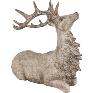 Clayre Eef Dekorativní postava Jelen hnědý 29x15x27 cm Polyresin Venkovský styl