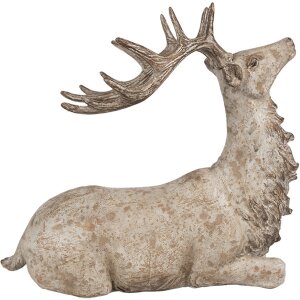 Clayre Eef Dekorativní postava Jelen hnědý 29x15x27 cm Polyresin Venkovský styl