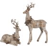 Clayre Eef Sada dekorativních figurek 2 Jelen hnědý Polyresin 20/12 cm Venkovský styl