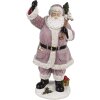 Clayre & Eef Father Christmas Figurka růžová 43 cm Polyresinová vánoční dekorace