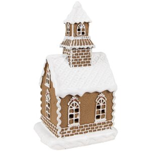 Clayre & Eef Perníková chaloupka s LED diodami 13x11x25 cm Vánoční dekorace z polyresinu