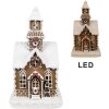 Clayre & Eef Perníková chaloupka s LED diodami 13x11x25 cm Vánoční dekorace z polyresinu