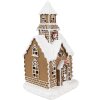 Clayre & Eef Perníková chaloupka s LED diodami 13x11x25 cm Vánoční dekorace z polyresinu