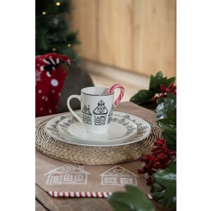 Clayre Eef GBB50 Košík na chléb Perníková chaloupka hnědý kulatý bavlněný Ø 15x16 cm