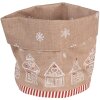 Clayre Eef GBB50 Košík na chléb Perníková chaloupka hnědý kulatý bavlněný Ø 15x16 cm