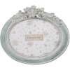 Clayre & Eef Rámeček na obrázky oválný 13x18 cm zelený Vintage plastové sklo