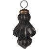 Clayre & Eef 6GL4693 Vánoční ozdoba na stromeček černá šedá Ø 5x8 cm sklo