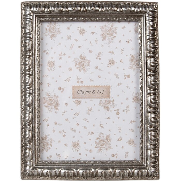 Clayre & Eef 2F1172 Fotorámeček stříbrný 17x2x22 cm / 13x18 cm Boho styl