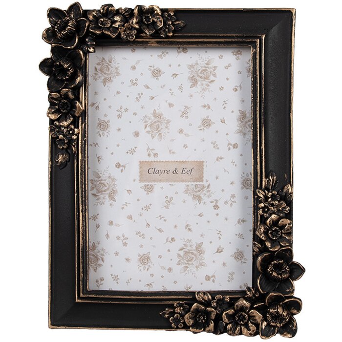 Clayre & Eef 2F1186 Fotorámeček černý 15x2x20 cm Vintage Boho styl