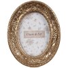 Clayre & Eef 2F1193 Fotorámeček oválný zlatý 11x3x14 cm v barokním stylu