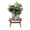 Clayre & Eef 6H2315 Rostlinný stolek dřevo hnědý 24x13x14 cm český styl