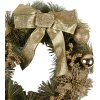 Clayre & Eef 65772 Vánoční věnec zlatozelený plast Ø 40x10 cm