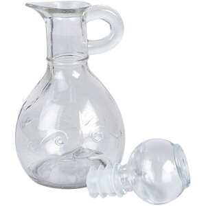 Clayre & Eef 6GL4898 Karafka transparentní retro styl sklo Ø8x15 cm 175ml