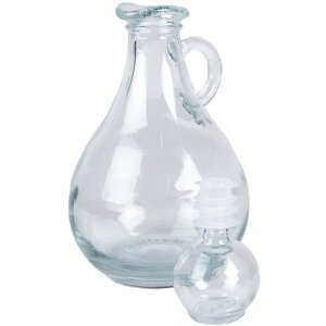 Clayre & Eef 6GL4905 Karafa Sklenice Transparent Ø 10x17 cm 325 ml Retro Vintage