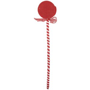 Clayre & Eef 65851 Vánoční dekorace Lollipop červená bílá 9x1x41 cm plastová