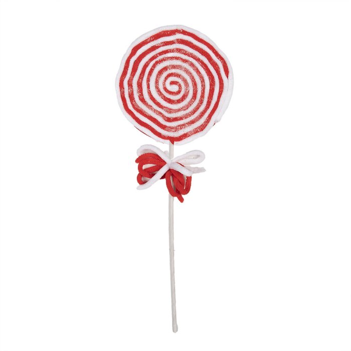 Clayre & Eef 65853 Vánoční dekorace Lollipop červená bílá 15x1x41 cm plastová