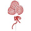 Clayre & Eef 65854 Dekorace Lollipop 15x1x30 cm červená bílá plastová