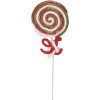 Clayre & Eef 65855 Vánoční dekorace Lollipop 10x1x42 cm červená bílá zelená