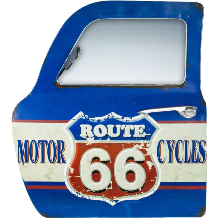 ZEP kovová dekorace retro design dveří auta Route 66 41x47x5 cm vintage vzhled