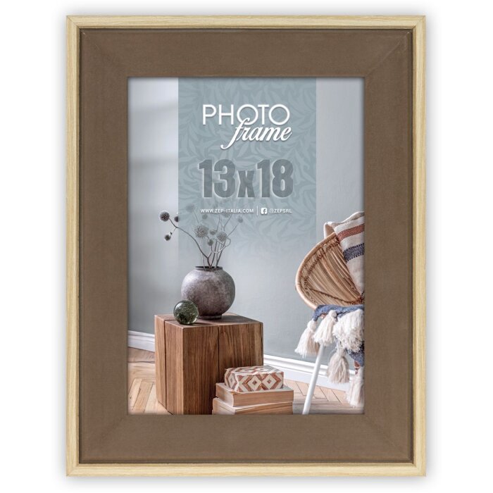 Dřevěný fotorámeček ZEP Bochum 15x20 cm barva A čiré sklo vzhled přírodního dřeva