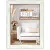 Dřevěný rám ZEP hala 10x15 cm bílý blokový profil čiré sklo na zavěšení na stojato