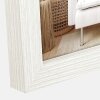 Dřevěný rám ZEP hala 15x20 cm bílý blokový profil čiré sklo na zavěšení na stojato
