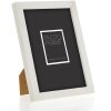 Dřevěný rám ZEP hala 15x20 cm bílý blokový profil čiré sklo na zavěšení na stojato