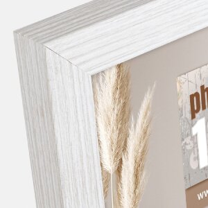 Dřevěný rám ZEP hala 20x30 cm bílé čiré sklo stojan na zeď