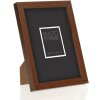 Dřevěný rám ZEP hala 13x18 cm hnědý čirý skleněný blok profil 1,5 cm