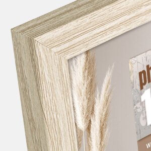 Dřevěný rám ZEP hala 15x20 cm přírodní čiré sklo s funkcí zavěšení na stojan