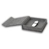 ZEP USB Box Modena šedý plátěný box na fotografie 11x11x3 cm s výřezem na fotografii