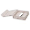 ZEP USB Box Modena Linen béžový 11x11x3 cm s výřezem na fotografii bez USB flash disku