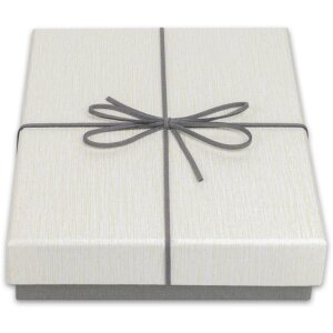 ZEP Box Piacenza B 32x32x4 cm Dárková krabice s mašlí šedá