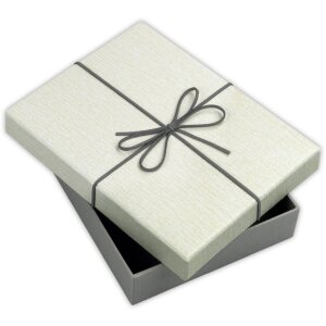 ZEP Box Piacenza B 32x32x4 cm Dárková krabice s mašlí šedá