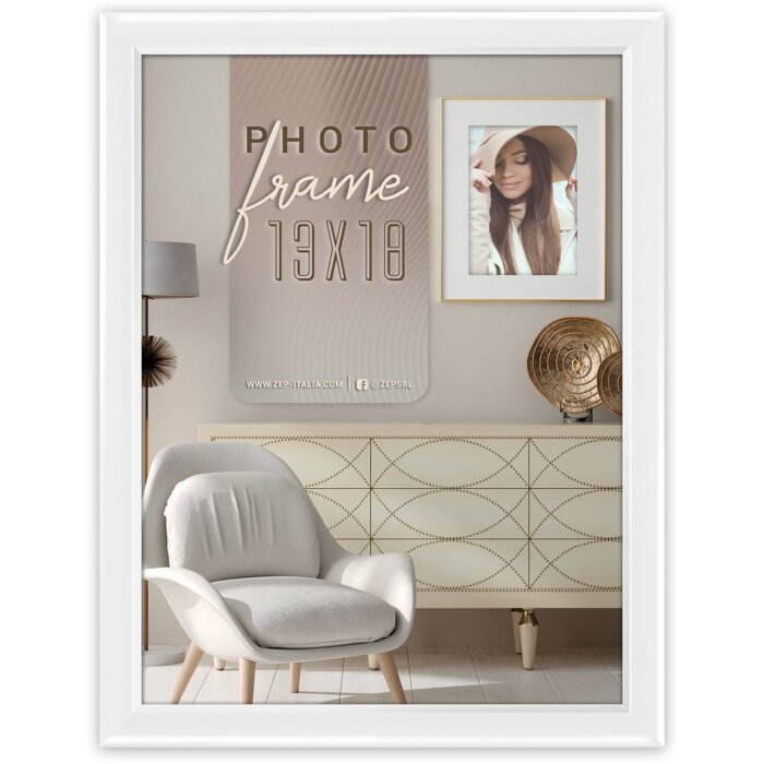 ZEP Dřevěný rám Aosta White 30x40 cm Závěsný elegantní design