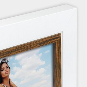 ZEP dřevěný fotorámeček Caen 20x30 cm dvoubarevný bílý hnědý na stěnu stolu