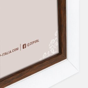 ZEP Dvojitý rám Caen 2 obrazy 10x15 cm Bílý hnědý rám s panty
