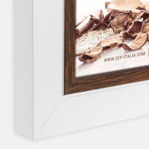 ZEP Dvojitý rám Caen 2 obrazy 10x15 cm Bílý hnědý rám s panty