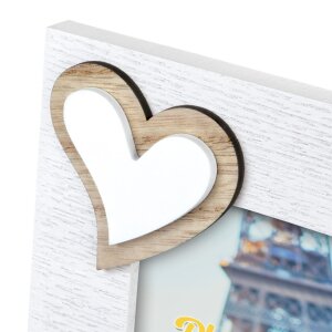 ZEP fotorámeček Lavinia 13x18 cm dřevo s aplikacemi srdcí formát na výšku