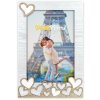 ZEP fotorámeček Lavinia 13x18 cm dřevo s aplikacemi srdcí formát na výšku