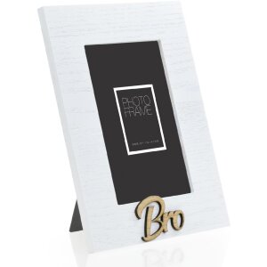 Dřevěný fotorámeček ZEP Dylon 10x15 cm portrétní rámeček Bro se stojanem