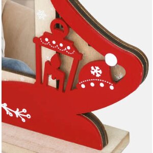 ZEP Vánoční fotorámeček Mila wood 10x15 cm červený přírodní tóny dekorace