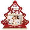 ZEP Vánoční fotorámeček Mila wood 10x15 cm červený přírodní tóny dekorace