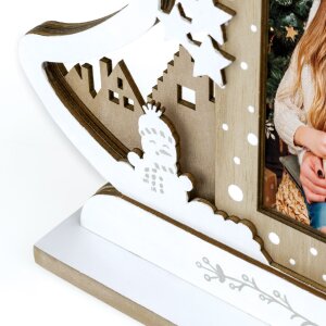 ZEP Vánoční fotorámeček Julia wood 10x15 cm slavnostní design sobí sáně
